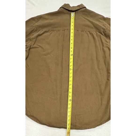 VTG Coleman Outdoors Shirt Mens XL Brown Twill Plaid Flannel Lined Chore Work - Picture 11 of 11